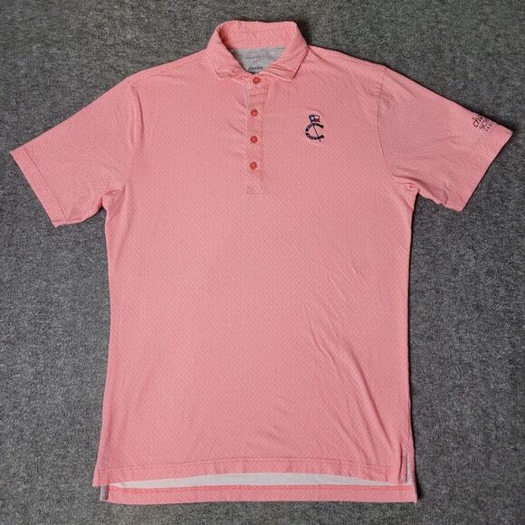 Johnnie-O Dodson Linxter Golf Polo Men's Size MSunKissed Pink Great Condition
